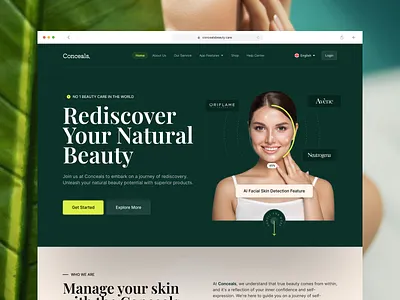 Conceal Beauty Landing Page beauty beauty website care design fariz landing page landingpage skin skin care skin cream web web design