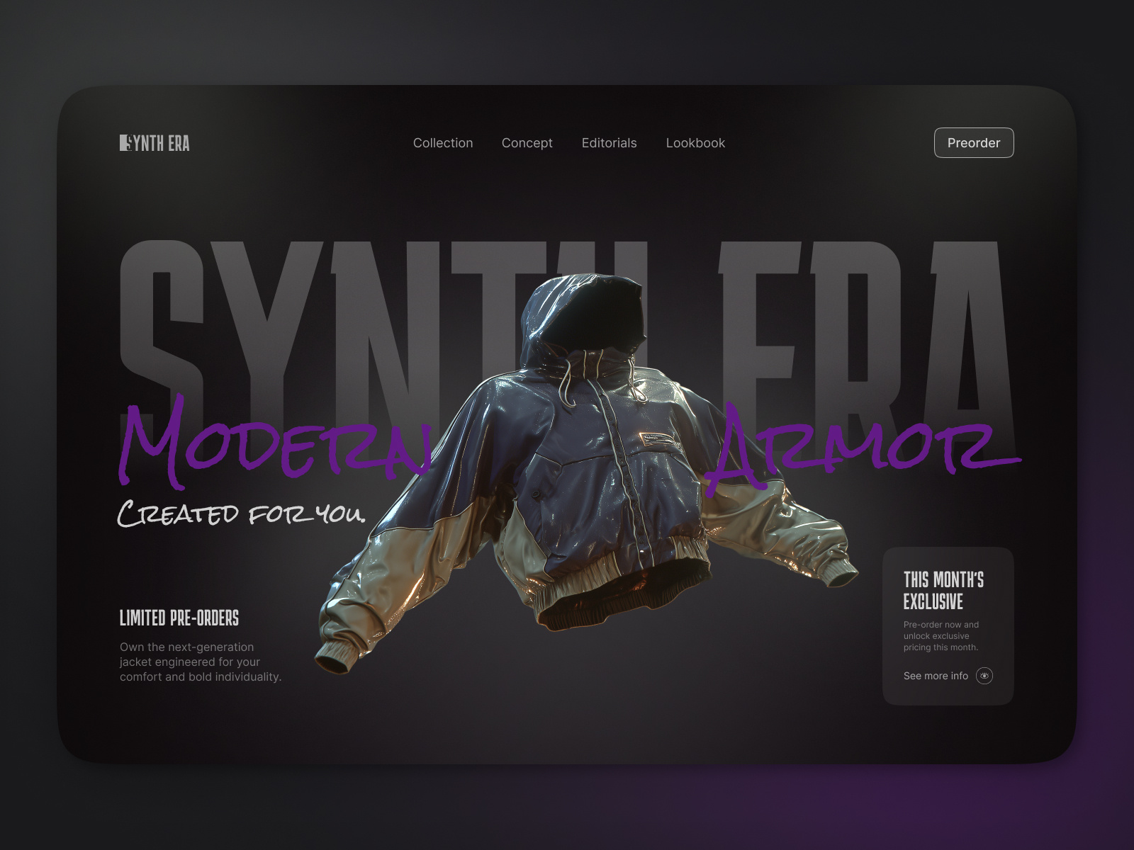 Example of Designer Clothing Hero Section