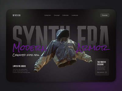 Designer Clothing Hero Section clothing concept dark design designer clothing fashion hero section landing landing psge preorder ui uiux ux web web design webdesign website