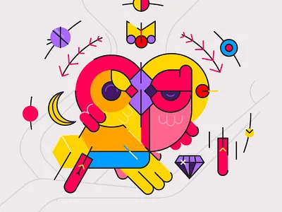 Lazy Owl adobe art character design direction illustration illustrator owl vector