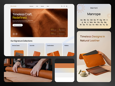 Lyndr — Premium Leather Goods branding design e commerce illustration logo premium ui ux web website