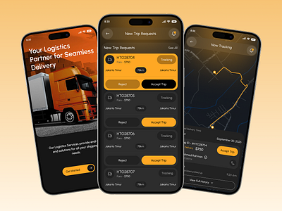 Delivery driver app for logistic app design courier service delivery app driver driver app driver management app driver service inventory logistics logistics driver mobile app logistics mobile app map mobile app parcel saas shipping management tms tracking transportation ui design