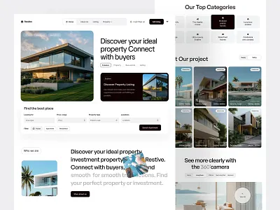 Real Estate Landing Page Design apartment booking dubai real estate landing page listing minimal design modern design property real estate real estate landing page real estate ui real estate website realestate ui web web design website