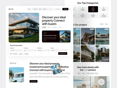 Real Estate Landing Page Design apartment booking dubai real estate landing page listing minimal design modern design property real estate real estate landing page real estate ui real estate website realestate ui web web design website