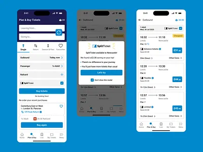 Southeastern Ticket Purchase Flow - Part 1 app clean flow journey modal popup purchase search ticket ui