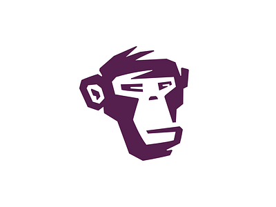 Smart Chimp Logo animal brand branding chimp face for sale logo mark monkey nagual design smart