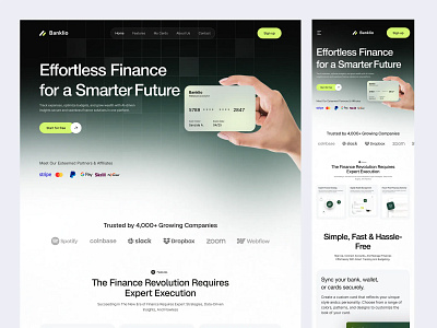 Banklio - Finance Website Design bank banking website design crypto landing page finance finance website finance website design fintech fintech website landing page landing page design minimal design mobile wallet website modern design saas landing page saas website saas website page wallet web design website website design