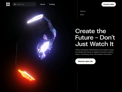 GenAuxi Landing Page web design Crystal NFT 3D animation 3d 3d animation 3d art e commerce finance fintech hero hero animation hero section landing landing page landingpage nft web web design web3 webdesign website website design