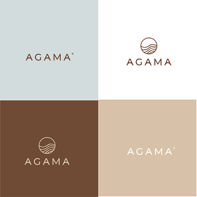 AGAMA - Minimal Wave Logo Concept agama beauty beige brandidentity branding brown earthtone flow logo logodesign minimal minimaldesign monoline natural nature relax spa water wave wellness