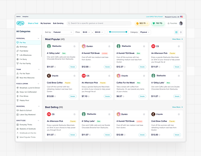 Giftzy I B2B Gratitude Platform Web App Design ai analytics b2b dashboard gift gift platform graphic design marketing tool platform product design saas saas landing page uiux web app web design website