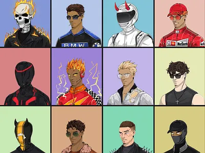 NFT collection art (Vol. 5) art character character art character design crypto graphic design illustration illustrations nft nft art nft character nft collection art nfts racer racing web3