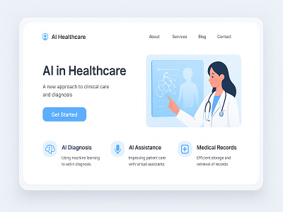 AI Healthcare Website Design ai ai healthcare clinic doctor health healthcare healthcare website healthtech hospital medical medical care medicine medtech saas software telemedicine ui ux web design website design