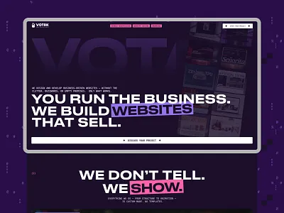 VOTAK Digital Studio — final shot in the series. agency website b2b design brand identity creative agency design figmadesign landingpage marketing design portfolio ui ui design ux ux ui votakdigital webdesign website concept