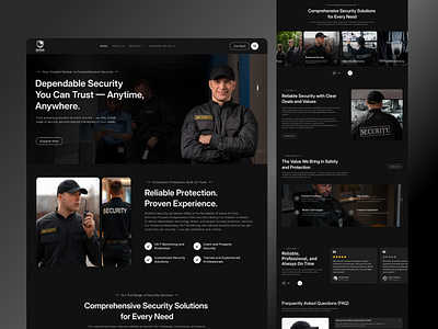 Security Company Website UI/UX Design business web design car rental website corporate security corporate website cybersecuritydesign event security figma mockup itsecurity modernui productdesign saasdesign security management security website websecurity website mockups