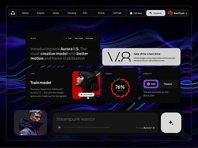 AI UI Kit 3d animation branding chart dashboard dataviz design desktop graphic design illustration infographic logo motion graphics statistic template ui