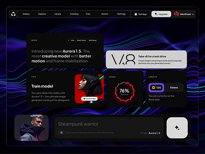 AI UI Kit 3d animation branding chart dashboard dataviz design desktop graphic design illustration infographic logo motion graphics statistic template ui