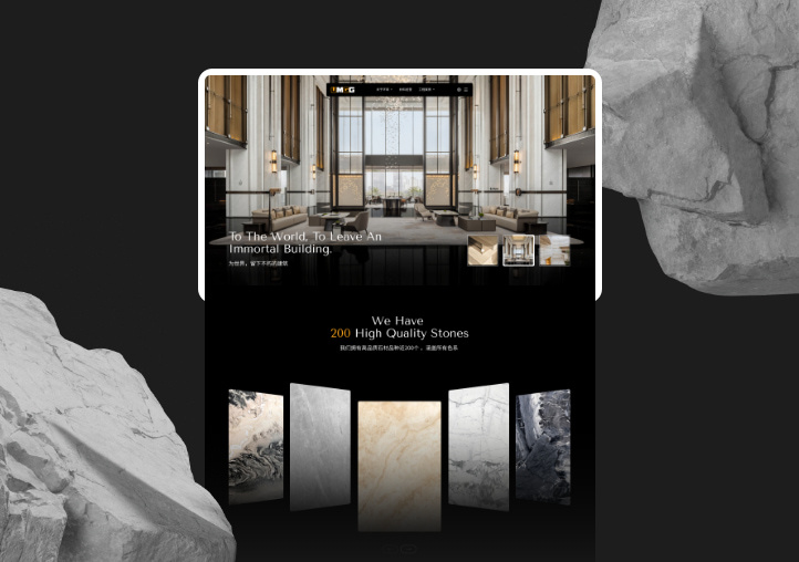 UMGG: Architectural Stone Excellence Website architecture b2b design interior design luxury brand portfolio website web design wordpress
