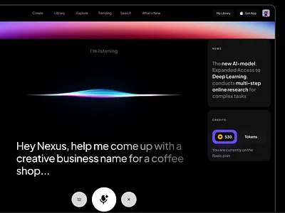 Voice animation ai ai agent chart dashboard dataviz design desktop dev illustration infographic llm product prompt saas statistic tech template ui voice