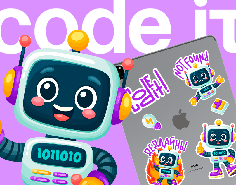 Mascot & Stickers for IT-School character design characters children children illustrathion computer design illustration it itschool mascot robot school sticker stickerdesign stickers technology vectorillustration брендперсонаж маскот стикерпак