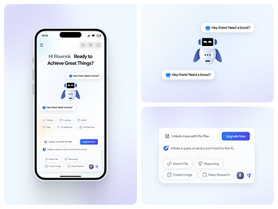 AI Assistant Mobile App – Conversational Bot & Task Commands UI ai app design ai assistant ai startup chatbot ui chatgpt clean ui conversation design friendly bot mehbubur rahman minimal app minimal interface mobile app mobile app design modern mobile app productivity app smart assistant soft gradient trending ui ui inspiration voice assistant