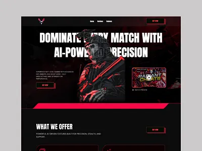 Gaming AI Landing Page ai ai website dark design figma design gaming gaming landing page gaming website homepage landing page minimal ui ui ui design ux ux design web web design web3 website