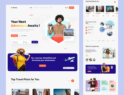 Travelling Website UI/UX Design adventure website booking web design booking website dubai tourism figma to webflow florida tour hotelbooking miami tourism tourism apps tourism mobile apps tourism website travel booking travelbooking traveller travelling website travels website travelui website banner website mockup website ui ux design