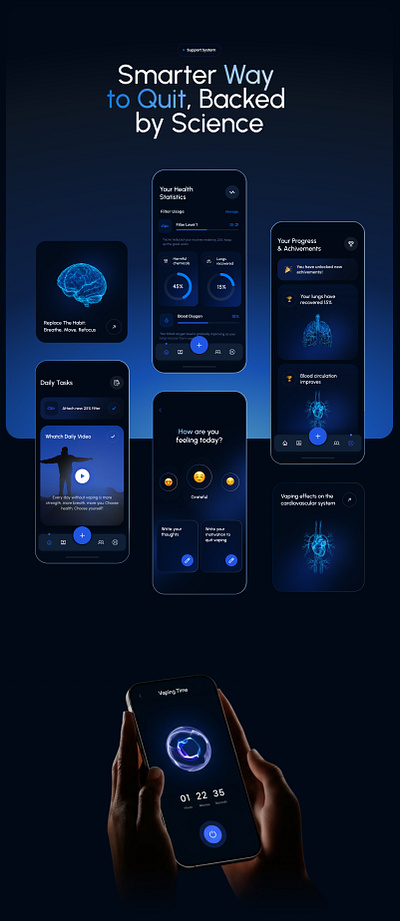 VapeAway Quit Vaping App design figma mobile app ui ux