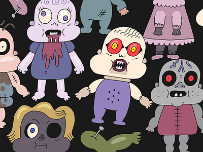 Isla de las Muñecas. character design characters creepy doll creepy dolls doll dolls halloween horror isla de las muñecas. island of the dolls low brow low brow art scary doll scary dolls