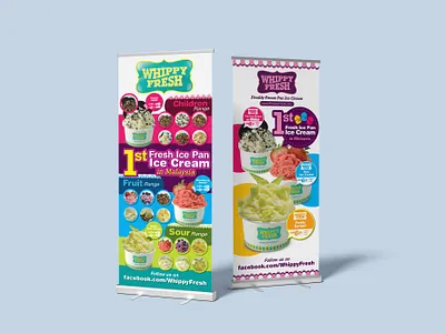 Ice-Cream Banner Design banner billboard clean cool creative design event fun graphic design ice cream kids modern playful print professional roll up vibrant