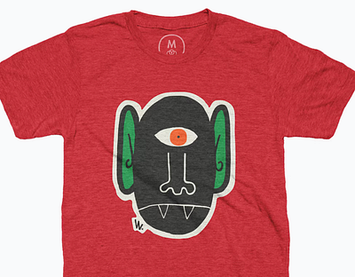 Green-Eared Vampire Cyclops T cartoon creature cyclops illustration merchandise monster t shirt t shirt t shirt graphic tee shirt vampire