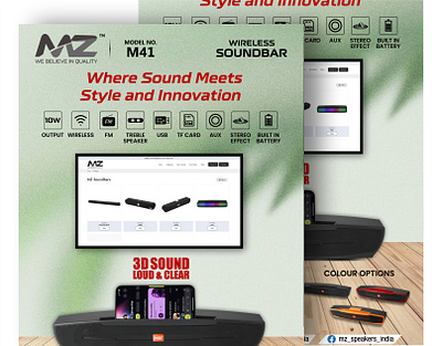 MZ M41 Wireless Soundbar | Social Media Design ads design branding creative poster graphic design graphic designer marketing modern design poster design