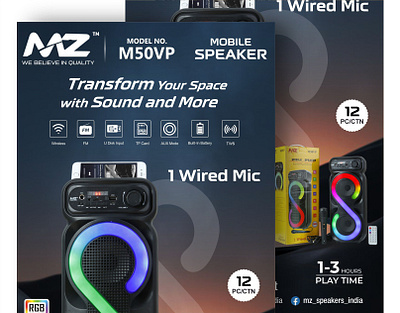 Creative Product Poster for MZ Speakers advertising branding creative poster graphic design marketing new design poster design