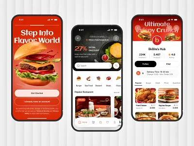 Food Delivery App app design best design delivery service ecommerce food food app food app ui food delivery food delivery service ios mobile mobile app mobile app design modern app product design restaurant restaurant app resturant app design ui