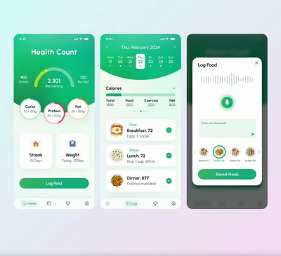 Health Tracker – Calorie & Nutrition App UI app design application apps business calorietracker creative dribbble fitness fitnessapp fitnessgoals healthapp healthdashboard healthtracker interface mobile mobile app mobileappdesign modernuiux ssssss vector