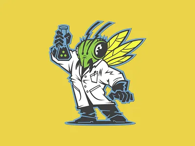 Mad Science 1 bug cartoon character insect lab laboratory mascot science scientist wings
