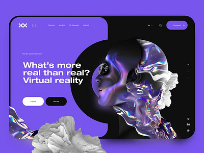 "Virtual Reality Exploration" - Clean and direct 2d website design graphic design landing page design lovable site low price website design no code tool ui vr website design