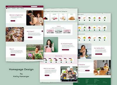 Organic Food Online Shopping cranberry red green healthy food homepage minimalist design online shopping organic food ui design ux best practice ux design