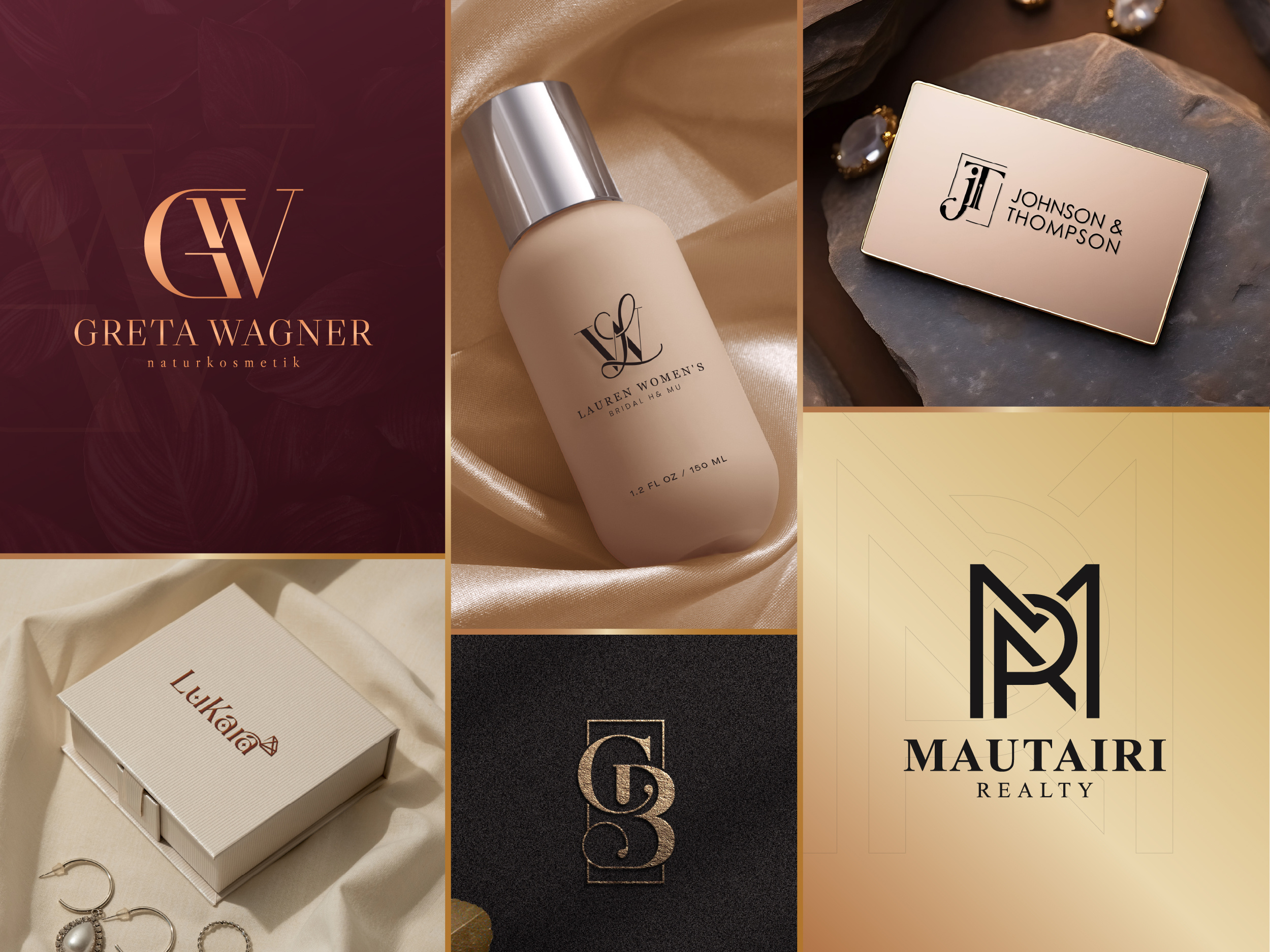 Example of Luxury Minimalist Monogram Logo Design