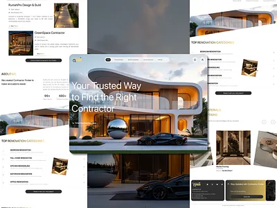 Renovation Contractor Finder — Website UI contractor finder gold website house renovation house renovation website modern website renov website renovation renovation contractor finder renovation house renovation website website website clean website contractor website elegant
