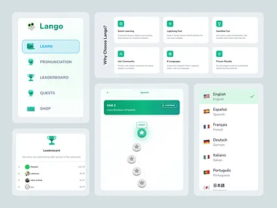 Lango - Language Learning Platform branding design figma figmadesign graphic design illustration logo ui uidesign uiux