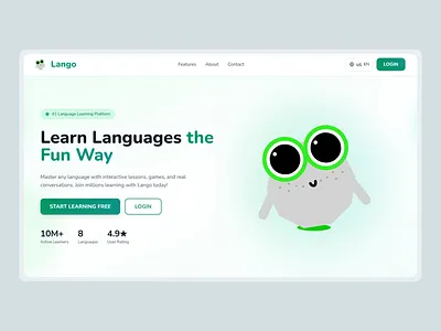 Lango - Language Learning Platform branding design figma figmadesign graphic design illustration logo ui uidesign uiux