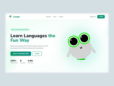 Lango - Language Learning Platform branding design figma figmadesign graphic design illustration logo ui uidesign uiux