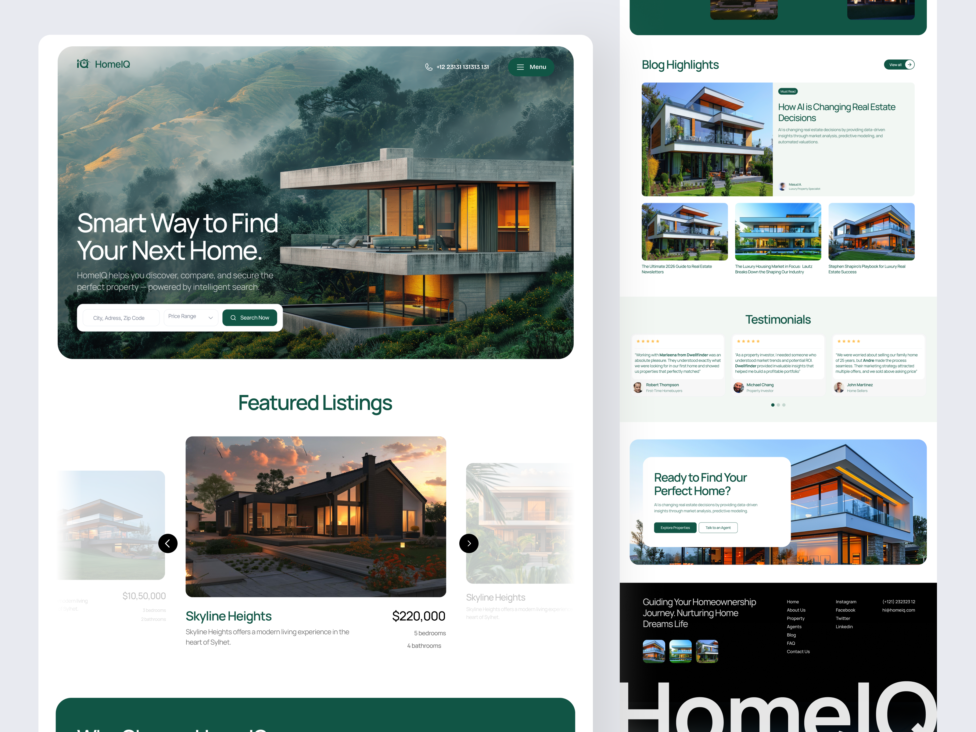 Example of Real  Estate   Website  UI/UX  Design