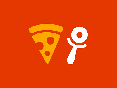 National Pizza Day branding design doodle food fun geometric graphic design icon illustration logo mark negative space orange pie pizza pizza cutter pizza pie simple vector yellow
