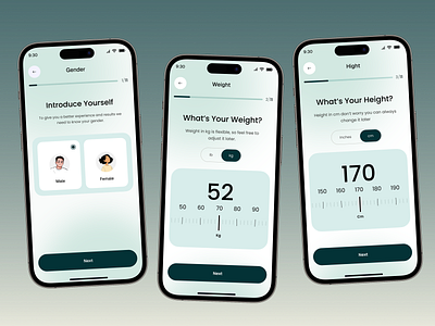 Fitness App Onboarding app design app ui app ui design body measurement app ui fitness fitness app fitness app onboarding fitness center health app health app onboarding health care ios app design mobile app mobile application mobile design onbaording screen onboarding user onboarding flow welcome screen