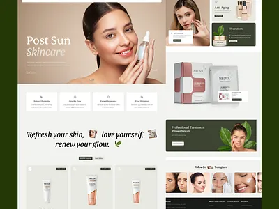 Skincare Product Landing Page Design - Online Sale. company company landing page ecommerce landing page design online sales product product gallery product landing page product page ui ux web design website