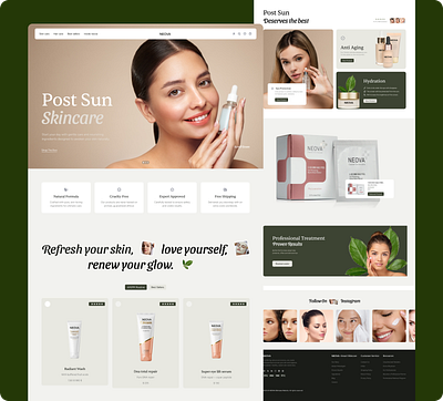 Skincare Product Landing Page Design - Online Sale. company company landing page ecommerce landing page design online sales product product gallery product landing page product page ui ux web design website