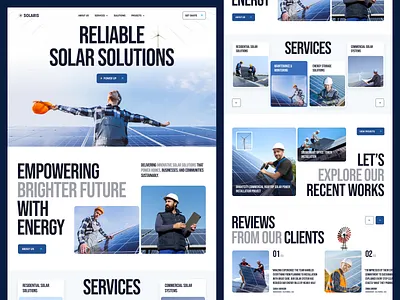 Solaris - Solar Energy Landing Page clean energy eco eco friendly electricity energy geo thermal green ernergy industry landing page landingpage renewable energy solar energy solar panel ui design web design webdesign website website design website designer wind turbine