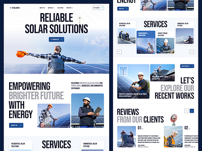 Solaris - Solar Energy Landing Page clean energy eco eco friendly electricity energy geo thermal green ernergy industry landing page landingpage renewable energy solar energy solar panel ui design web design webdesign website website design website designer wind turbine