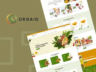 🥗 ORGAID – Organic E-commerce Web Design animation branding design graphic design illustration logo motion graphics ui ux vector